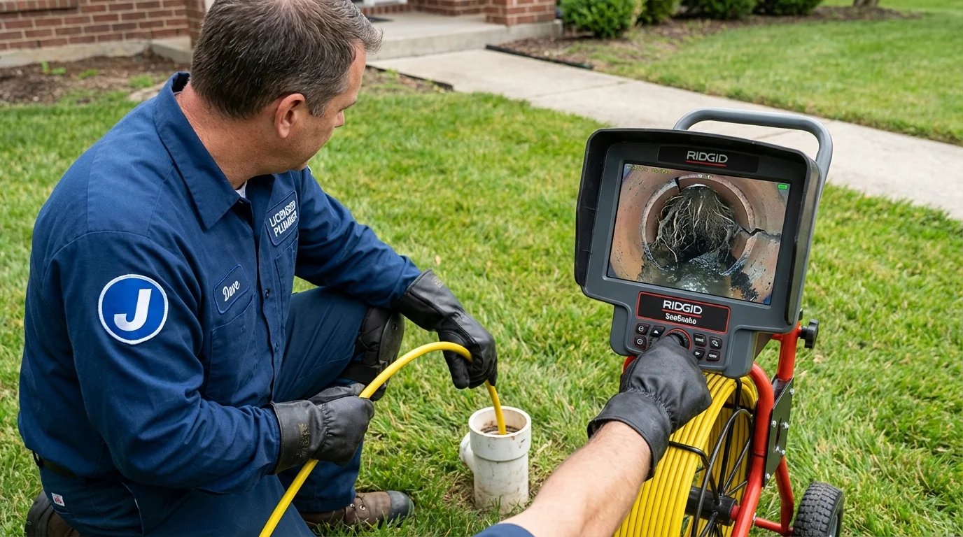 Sewer camera inspection being performed by Johns Plumbing LLC in Hampton Bays